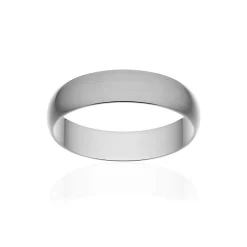 Alliance classique ruban or 750 blanc brossé 4,5 mm