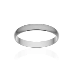 Alliance classique ruban or 375 blanc brossé 3 mm