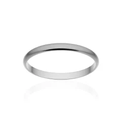 Alliance classique ruban or 375 blanc brossé 2 mm