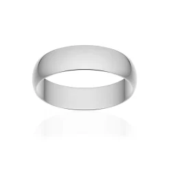 Alliance classique ruban or 750 blanc poli 5 mm