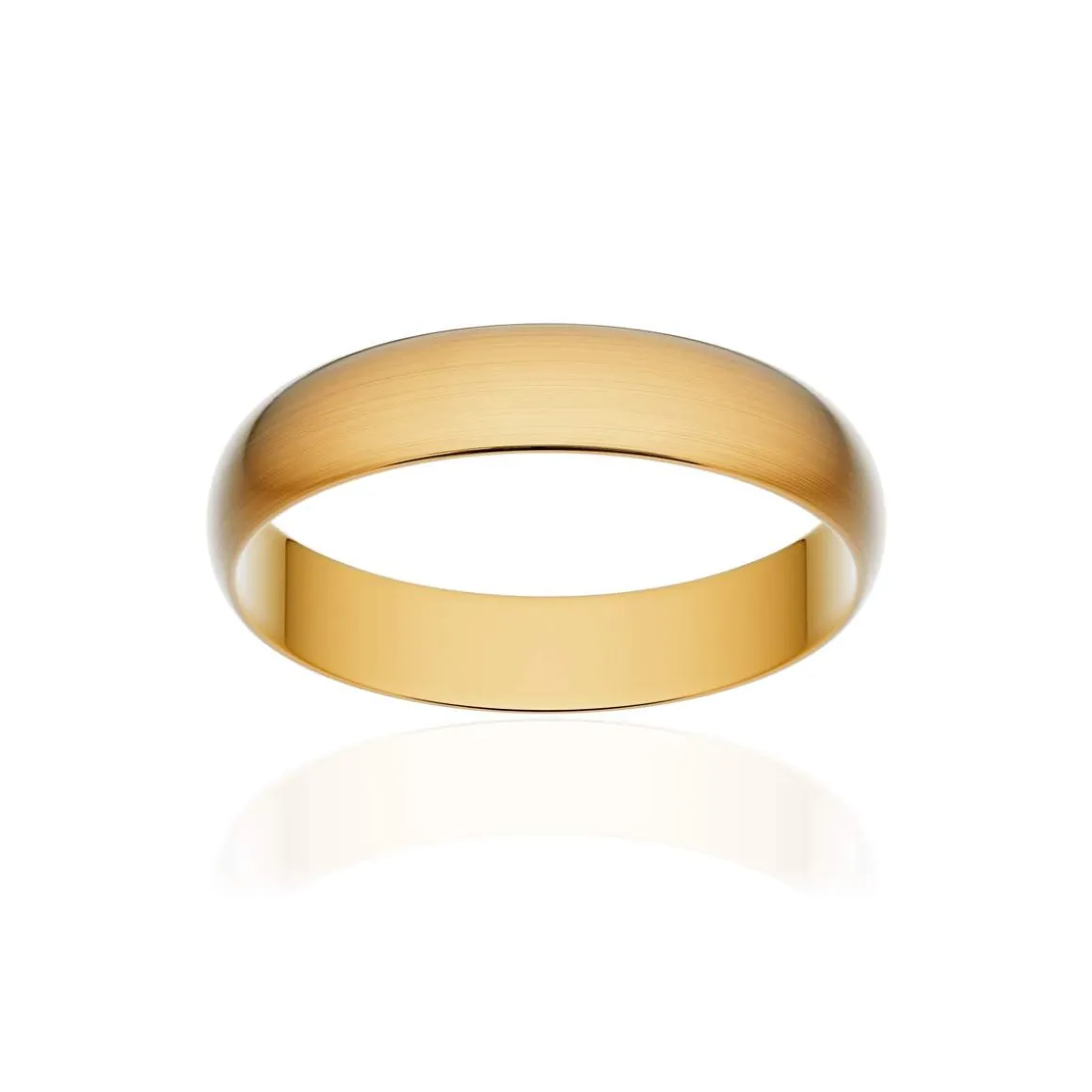 Alliance classique ruban or 750 jaune brossé 4 mm