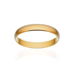 Alliance classique ruban or 750 jaune brossé 3 mm
