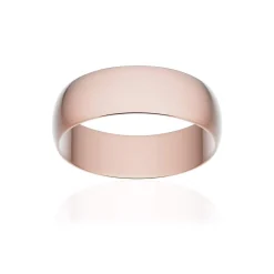 Alliance classique ruban or 750 rose brossé 6 mm