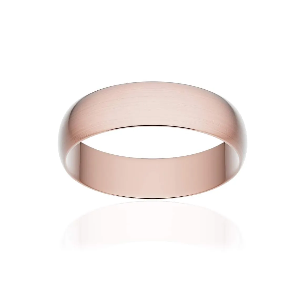 Alliance classique ruban or 750 rose brossé 5 mm