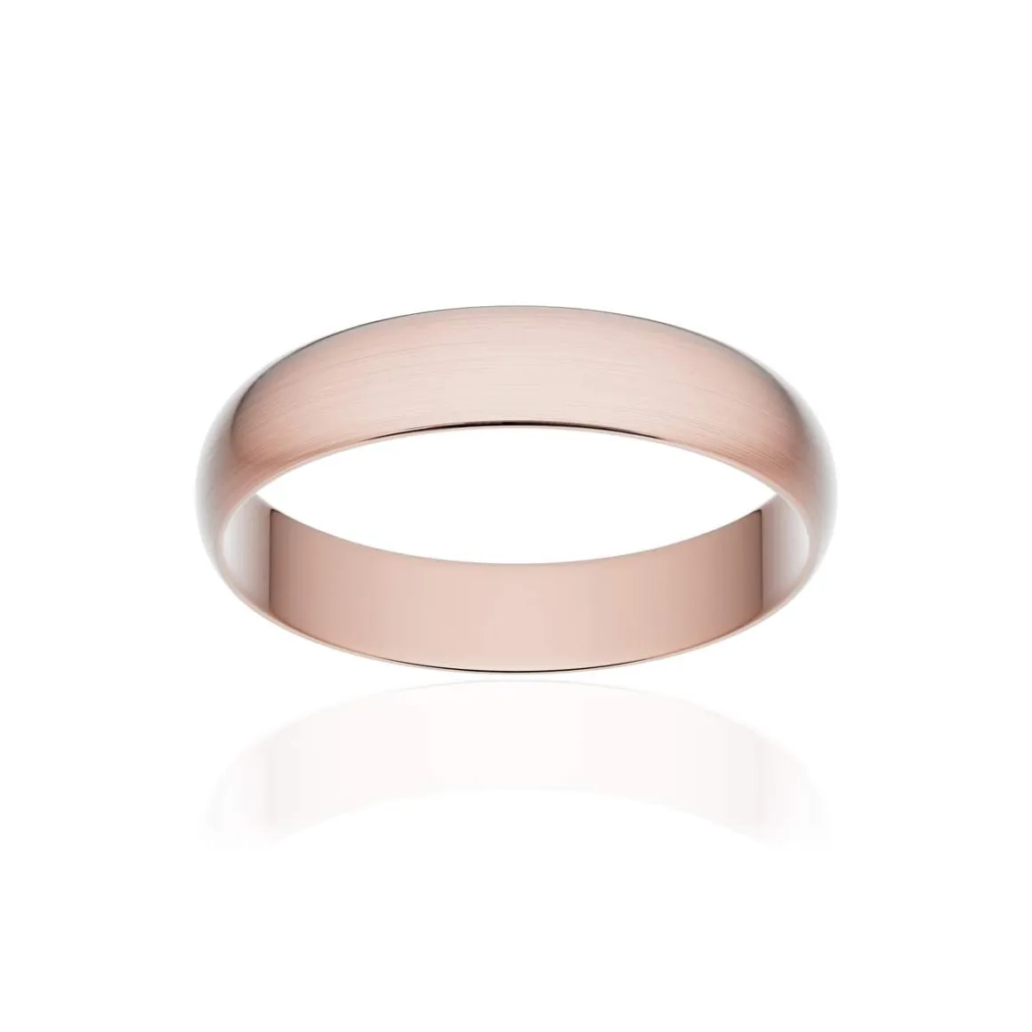 Alliance classique ruban or 750 rose brossé 4 mm