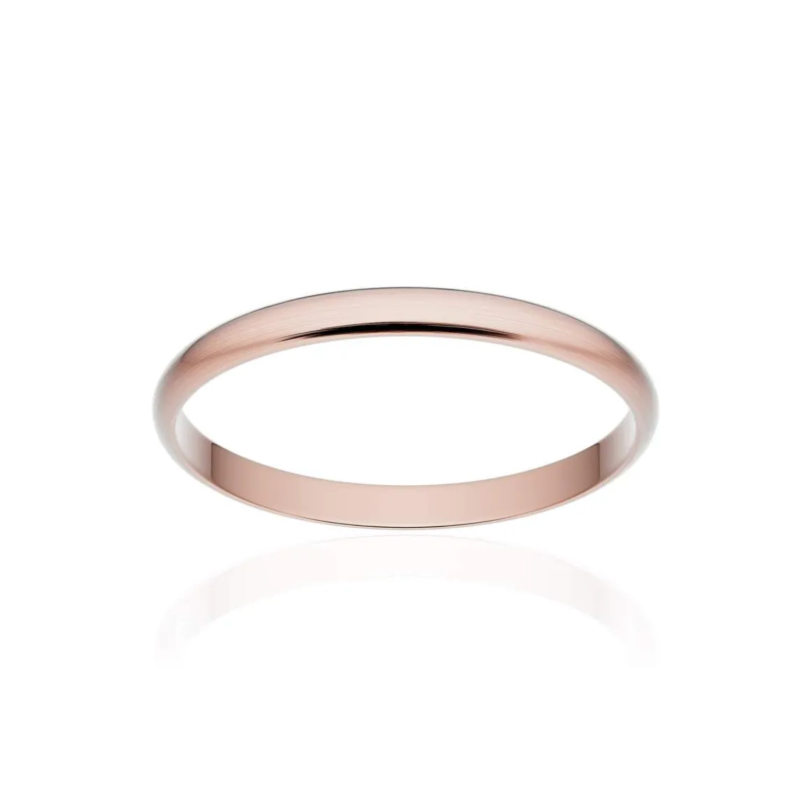 Alliance classique ruban or 750 rose brossé 2 mm