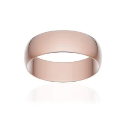 Alliance classique ruban or 750 rose poli 6 mm