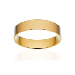Alliance classique ruban plat confort or 375 jaune brossé 4,5 mm