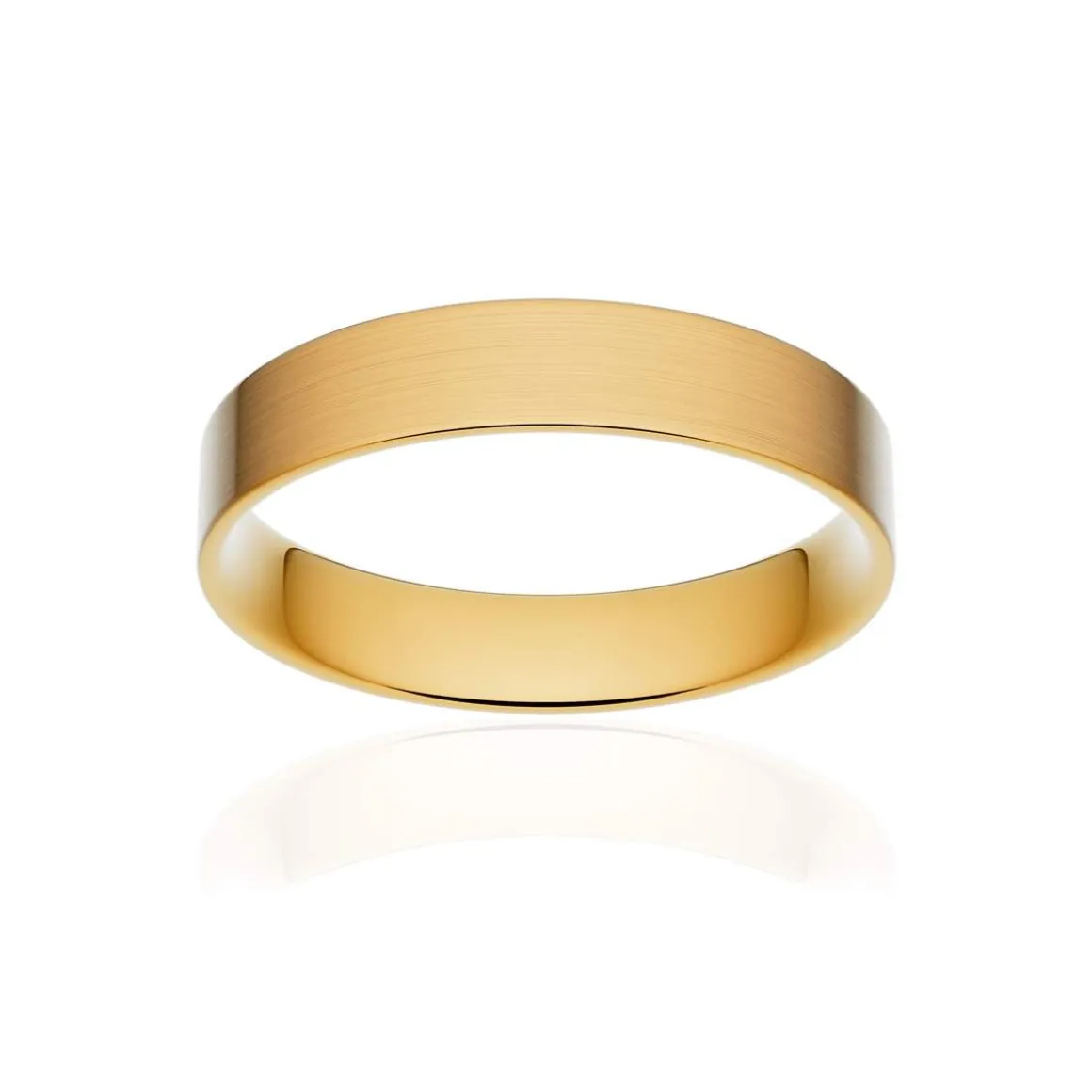 Alliance classique ruban plat confort or 375 jaune brossé 4 mm