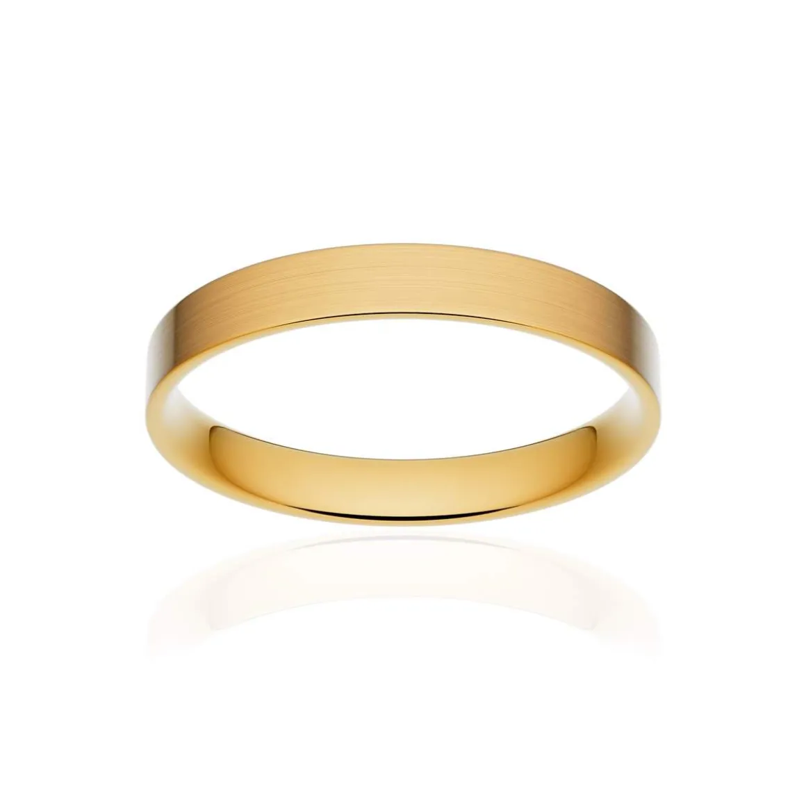 Alliance classique ruban plat confort or 375 jaune brossé 3 mm