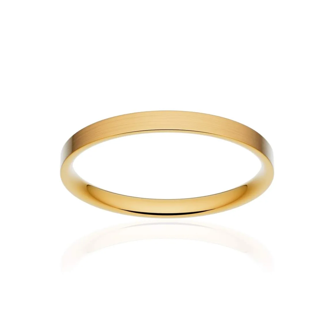 Alliance classique ruban plat confort or 375 jaune brossé 2 mm