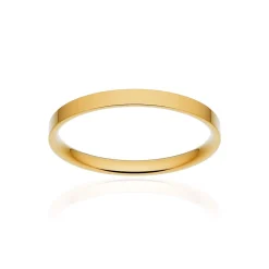 Alliance classique ruban plat confort or 375 jaune poli 2 mm
