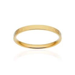 Alliance classique ruban plat confort or 750 jaune martelé 2 mm