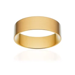 Alliance classique ruban plat confort or 750 jaune brossé 6 mm