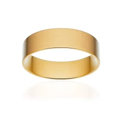 Alliance classique ruban plat confort or 750 jaune brossé 5,5 mm