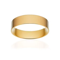Alliance classique ruban plat confort or 750 jaune brossé 5 mm