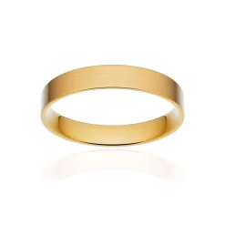 Alliance classique ruban plat confort or 750 jaune brossé 3,5 mm