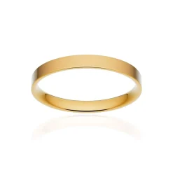 Alliance classique ruban plat confort or 750 jaune brossé 2,5 mm
