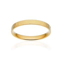 Alliance classique ruban plat confort or 375 jaune martelé 2,5 mm