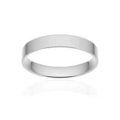 Alliance classique ruban plat confort or 750 blanc poli 3,5 mm