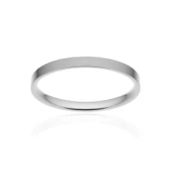 Alliance classique ruban plat confort or 375 blanc brossé 2 mm