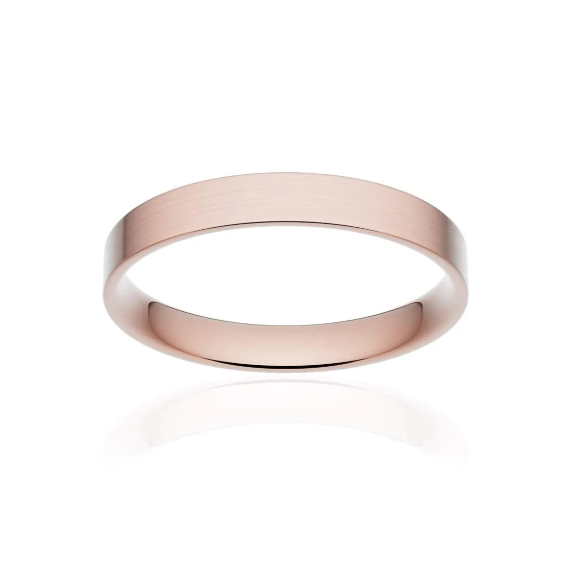 Alliance classique ruban plat confort or 750 rose brossé 3 mm