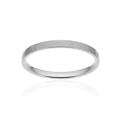 Alliance classique ruban plat confort or 375 blanc martelé 2 mm