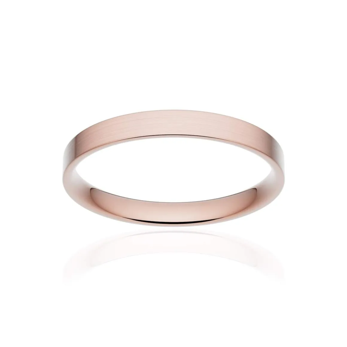 Alliance classique ruban plat confort or 750 rose brossé 2,5 mm