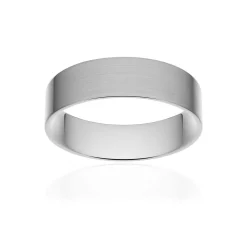 Alliance classique ruban plat confort or 750 blanc brossé 5,5 mm