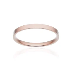 Alliance classique ruban plat confort or 750 rose brossé 2 mm
