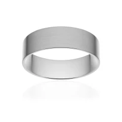 Alliance classique ruban plat confort platine 950 brossé 6 mm