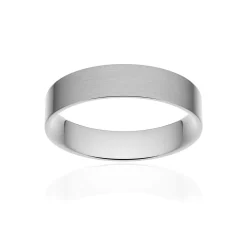 Alliance classique ruban plat confort platine 950 brossé 4,5 mm