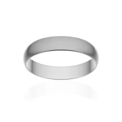 Alliance classique ruban platine 950 brossé 4 mm