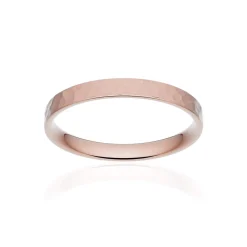 Alliance classique ruban plat confort or 750 rose martelé 2,5 mm