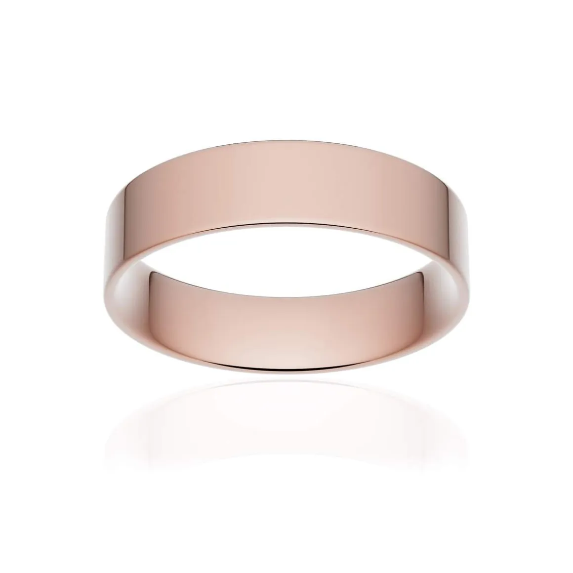 Alliance classique ruban plat confort or 750 rose poli 5 mm
