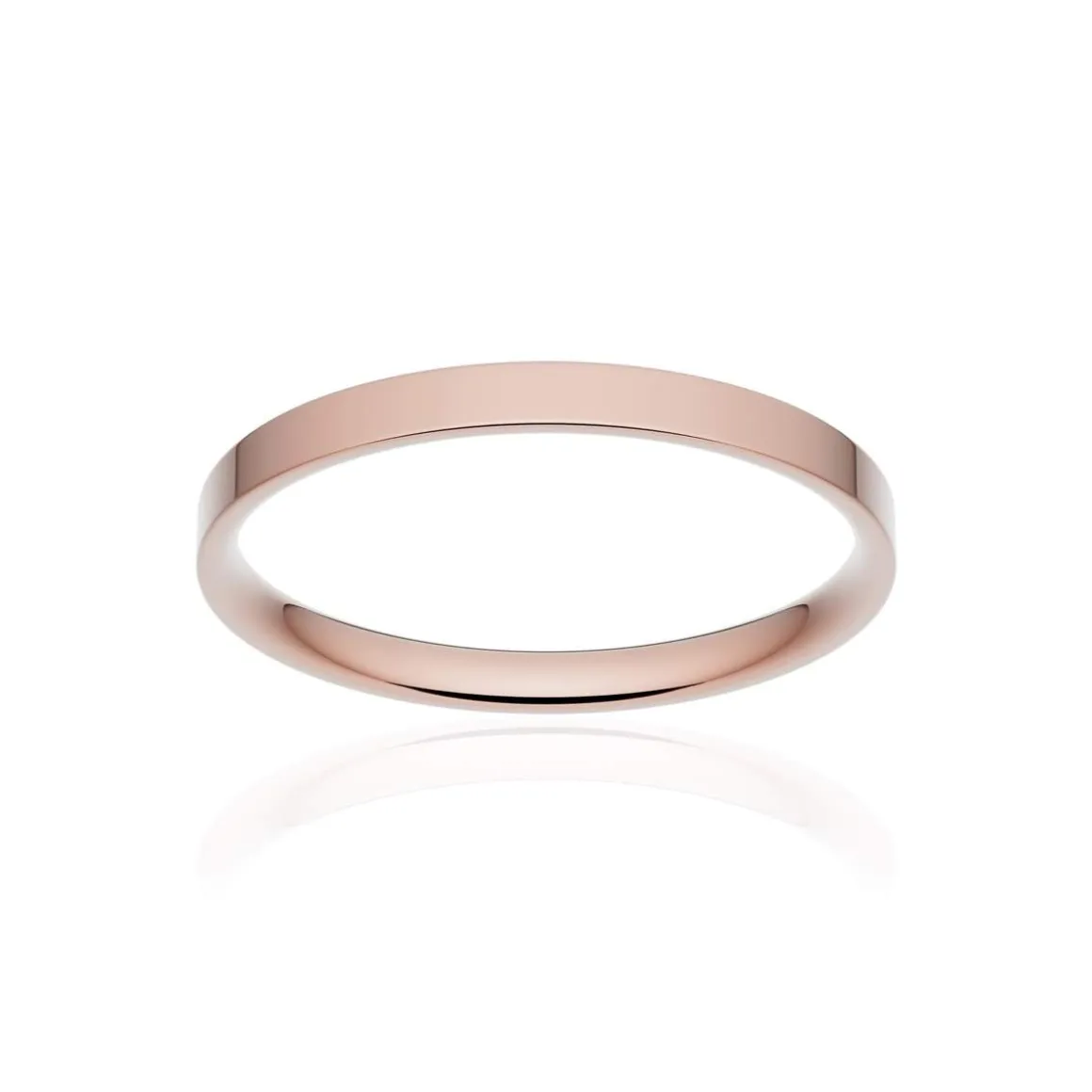 Alliance classique ruban plat confort or 750 rose poli 2 mm