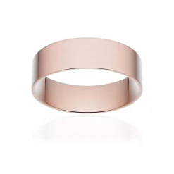 Alliance classique ruban plat confort or 750 rose brossé 6 mm
