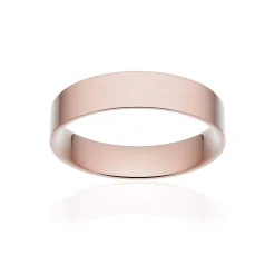 Alliance classique ruban plat confort or 750 rose brossé 4,5 mm