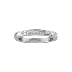 Alliance demi-tour diamants or blanc 750