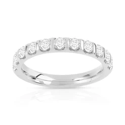 Alliance demi-tour or 750 blanc diamant HSI