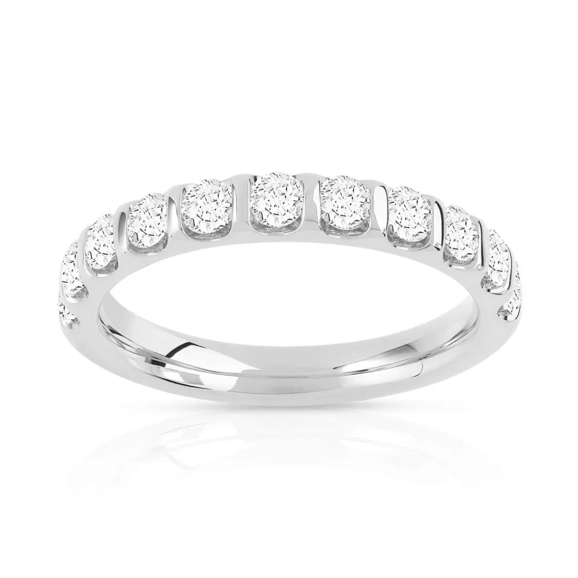 Alliance demi-tour or 750 blanc diamant HSI