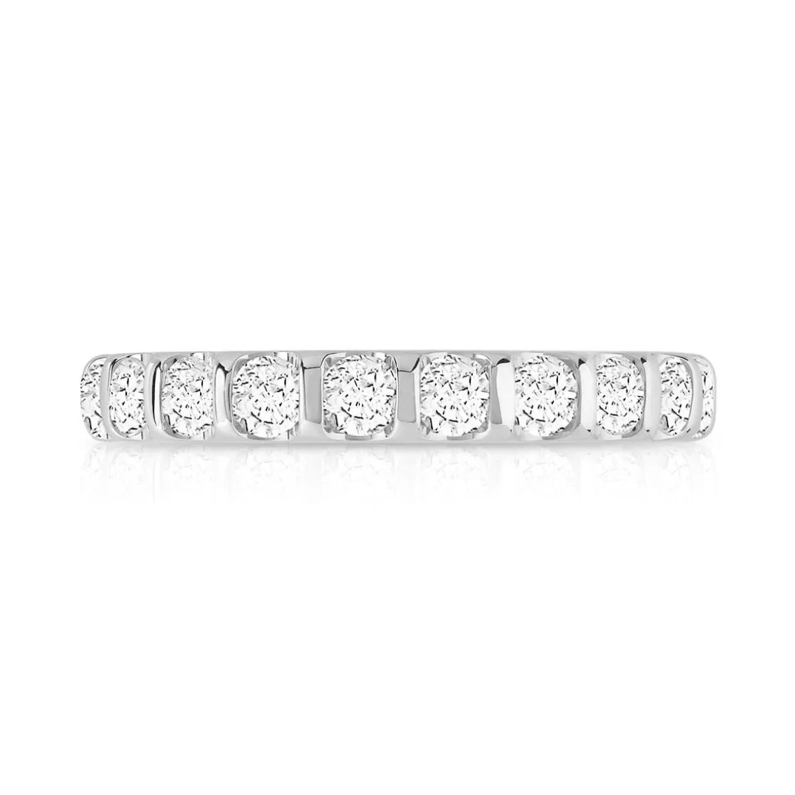 Alliance demi-tour or 750 blanc diamant HSI