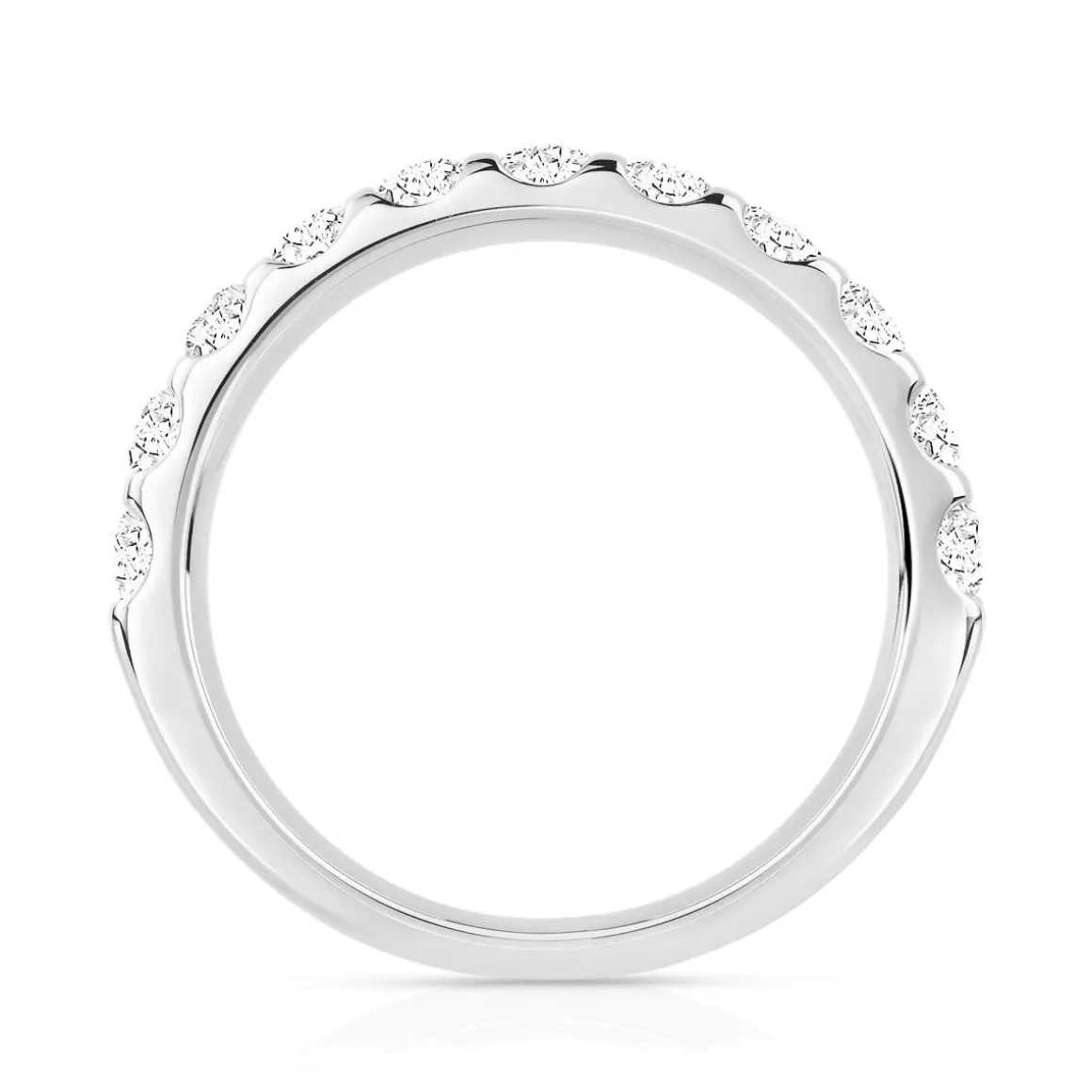 Alliance demi-tour or 750 blanc diamant HSI