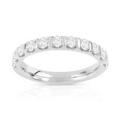 Alliance demi-tour or 750 blanc diamant