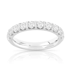 Alliance demi-tour or 750 blanc diamant
