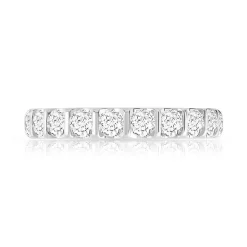 Alliance demi-tour or 750 blanc diamant