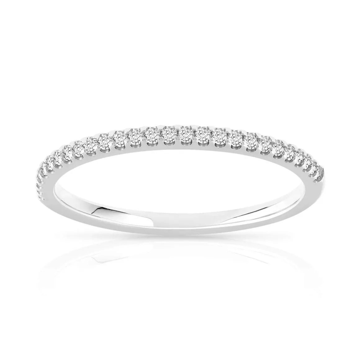 Alliance demi-tour or 750 blanc diamant H/SI
