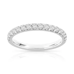 Alliance demi-tour or 750 blanc diamants synthétiques 0.50 ct.