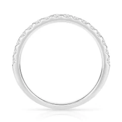 Alliance demi-tour or 750 blanc diamants synthétiques 0.50 ct.