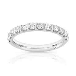 Alliance demi-tour or 750 blanc diamant H/SI